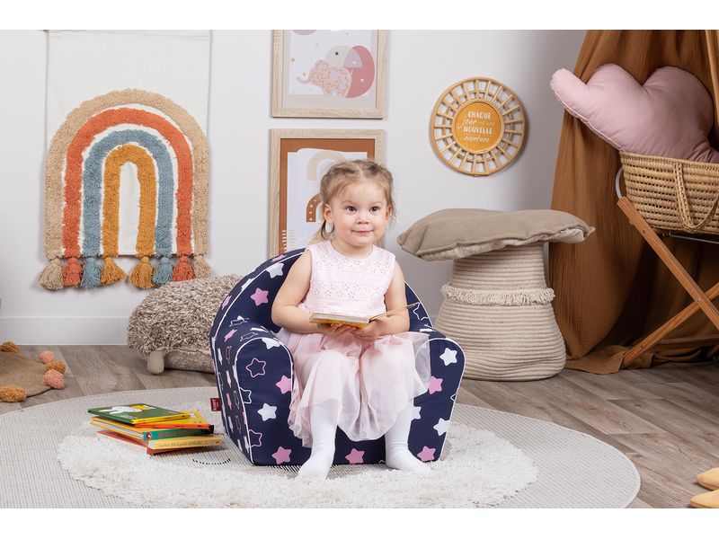 Knorrtoys Kindersessel «Star blue pink» Bequemer Sessel für Kinder