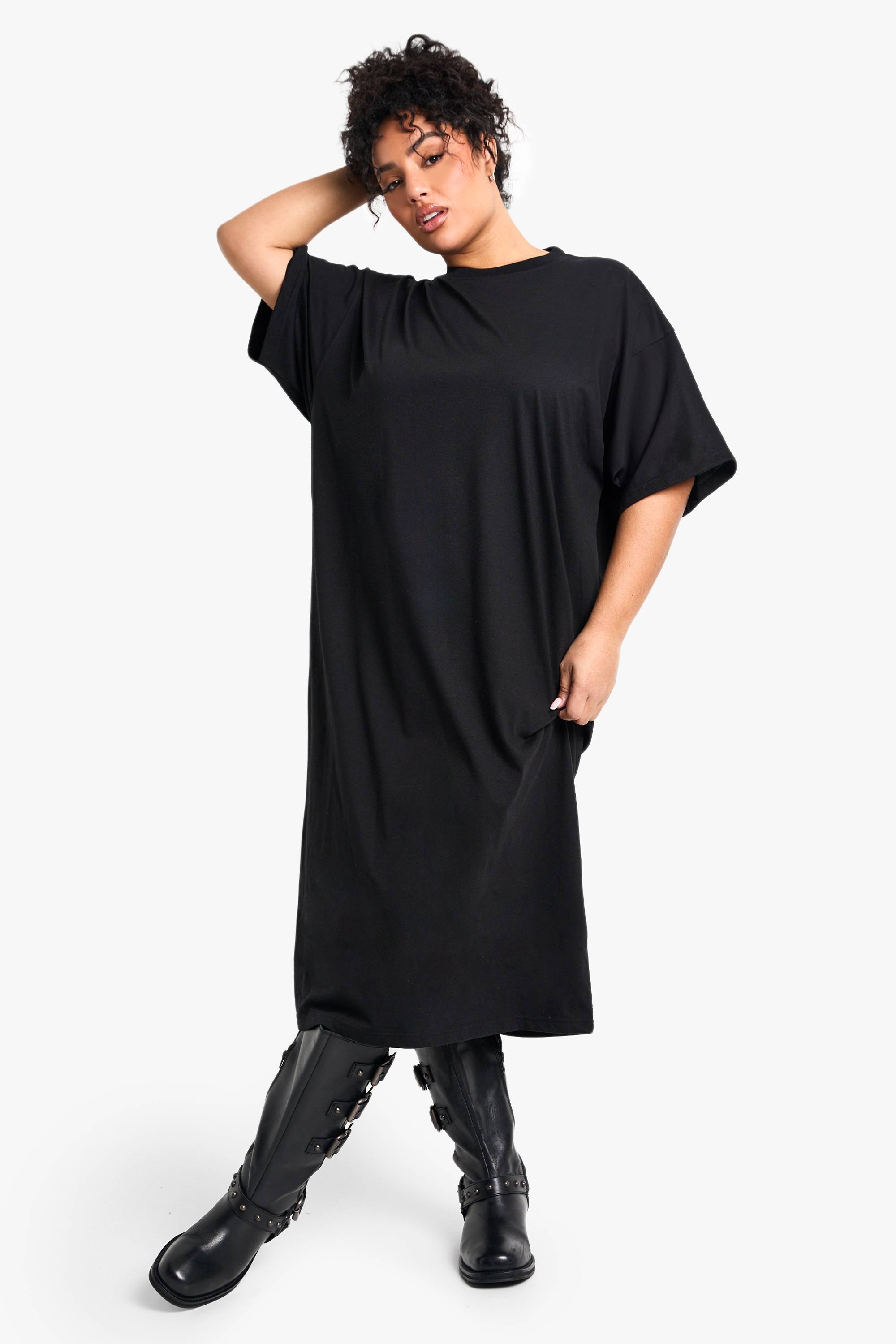 boohoo plus robe t-shirt midi oversize
