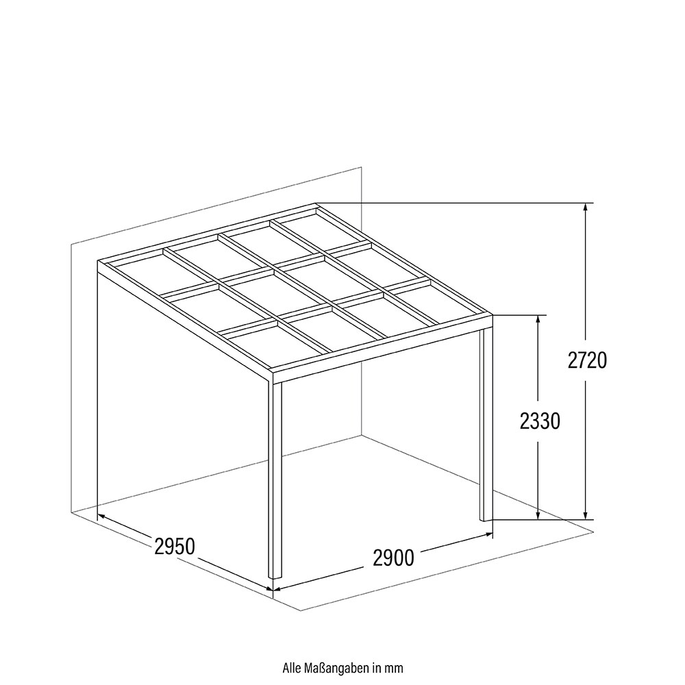 Solis Deluxe Terrassenüberdachung - 290 x 295 x 233 / 272 cm Weiß