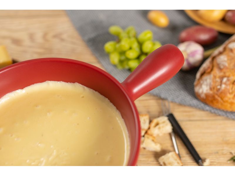 Kuhn Rikon Käsefondue-Set Suisse 8 Teile, Rot/Schwarz Käsefondue-Set