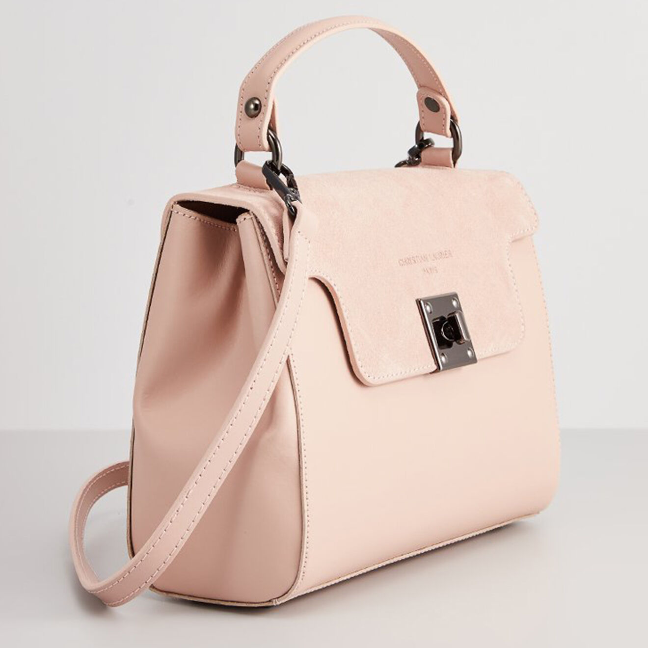 Christian Laurier Sac à main en Cuir de Vachette Selya rose poudré -  28x20x11 cm