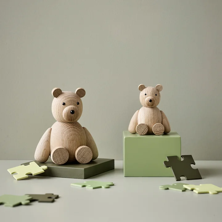 Lucie Kaas - Teddy Holzfigur, H 13,5 cm / Eiche