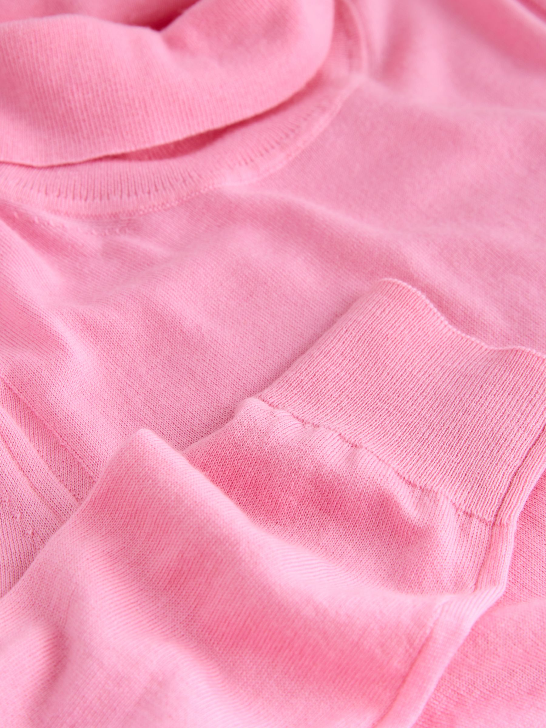 Roze - 100% Merinowollen N.Premium trui met rolkraag