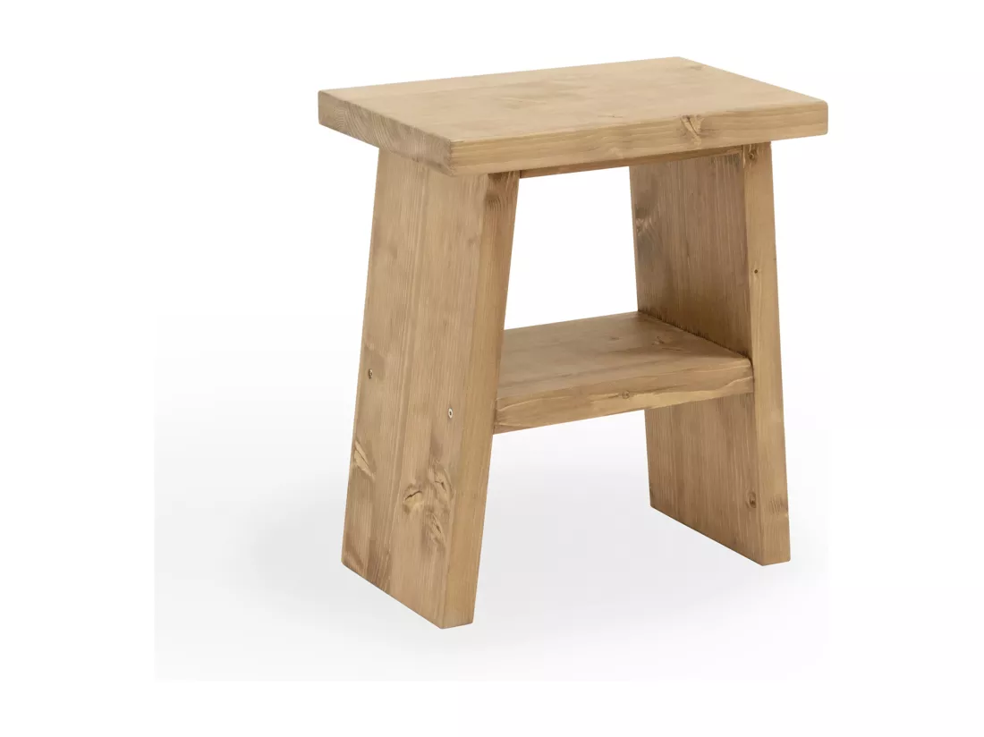 Table d'appoint en bois de pin vieilli 39x45cm - FRIDA - DECOWOOD