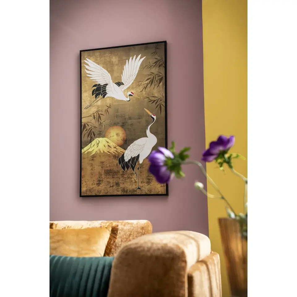 Schilderij Kraanvogel - multikleur - 118x70 cm