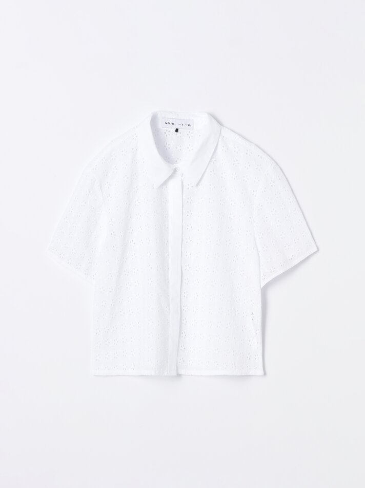 Camisa com bordado suíço - Branca