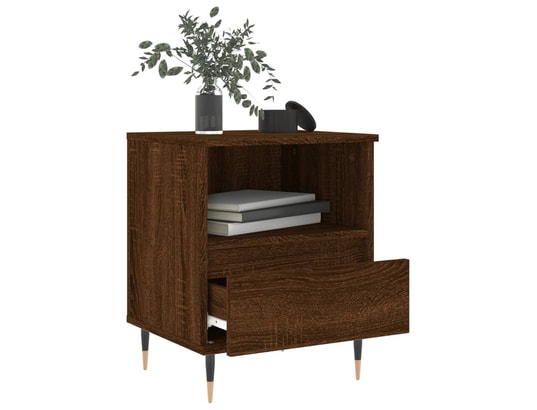 VIDAXL - Tables de chevet 2 pcs chêne marron 40x35x50 cm bois ingénie...