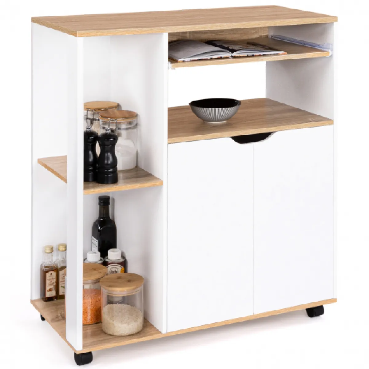 Idmarket Desserte Cosi - Blanc/Plateau Hêtre