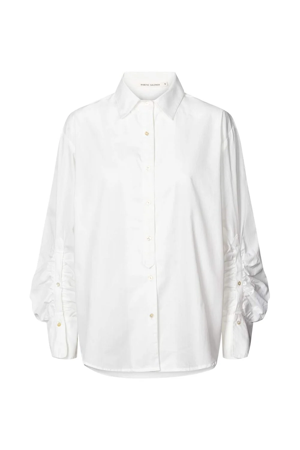 Rabens Saloner  Lourdes Poplin cuff detail skjorte - hvid