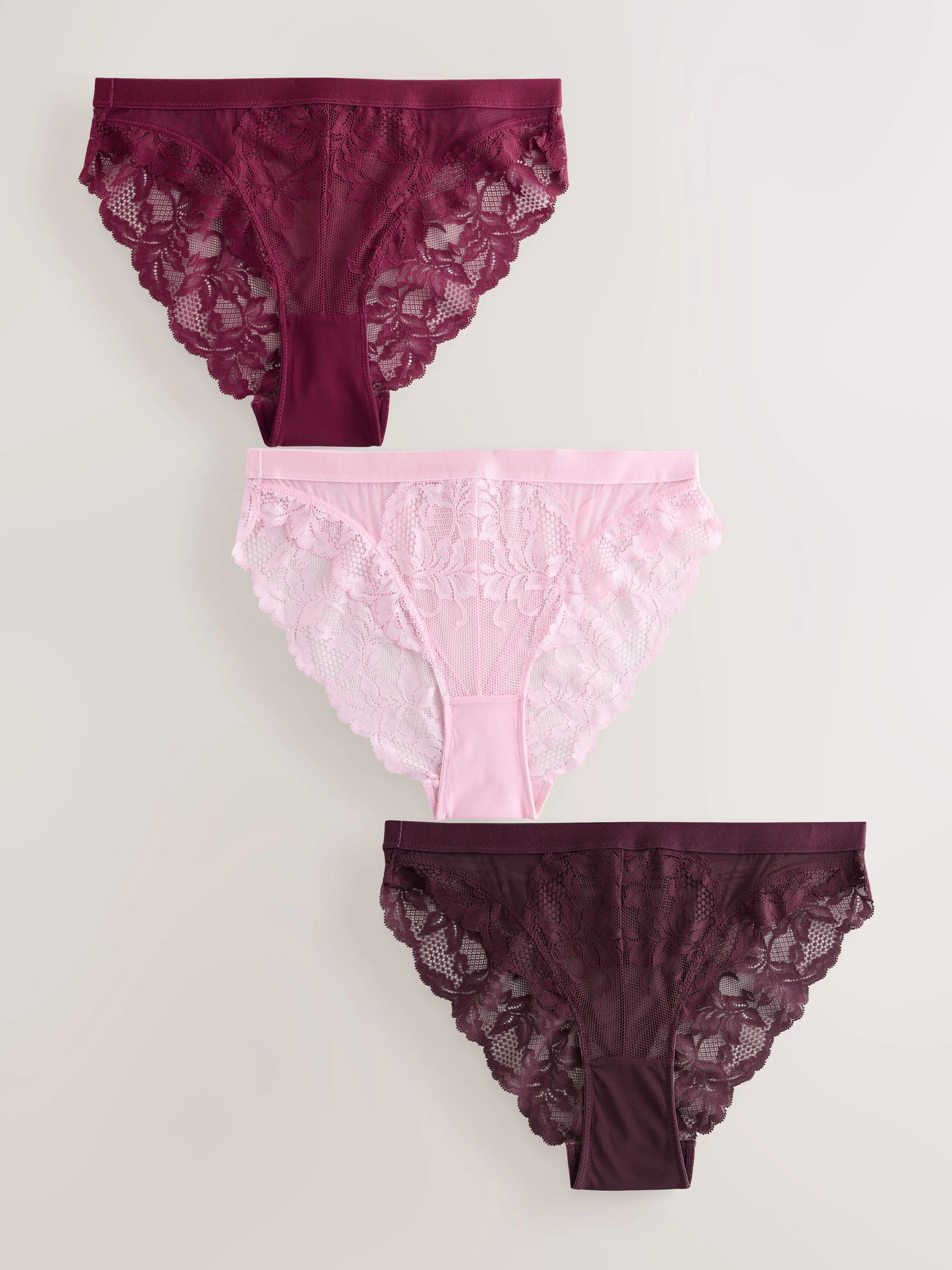 Chocolade/bessenkleurig/roze - 3 Kanten slips
