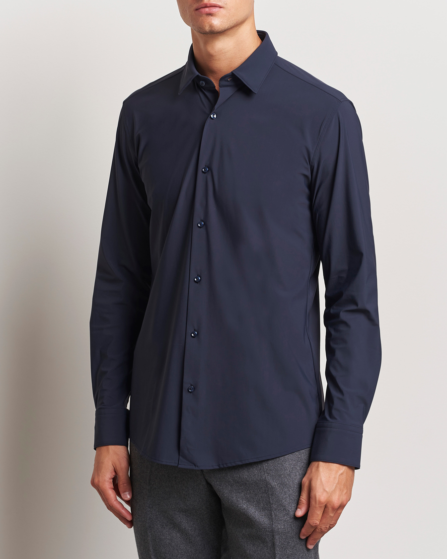 BOSS BLACK Hank 4-Way Stretch Shirt Dark Blue