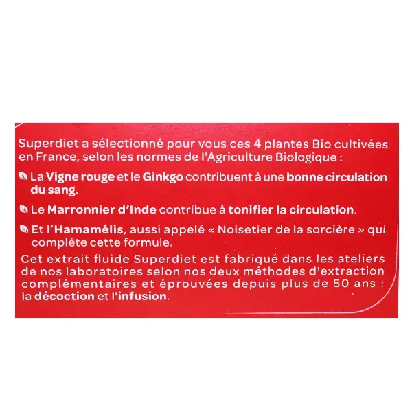 Superdiet Quatuor Circulation 30 ampoules