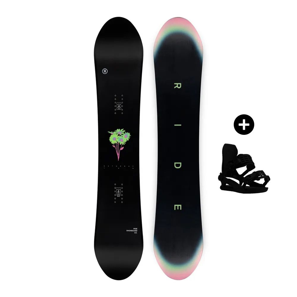Ride SATURDAY - Pack snowboard all mountain Femme black/black/rainbow