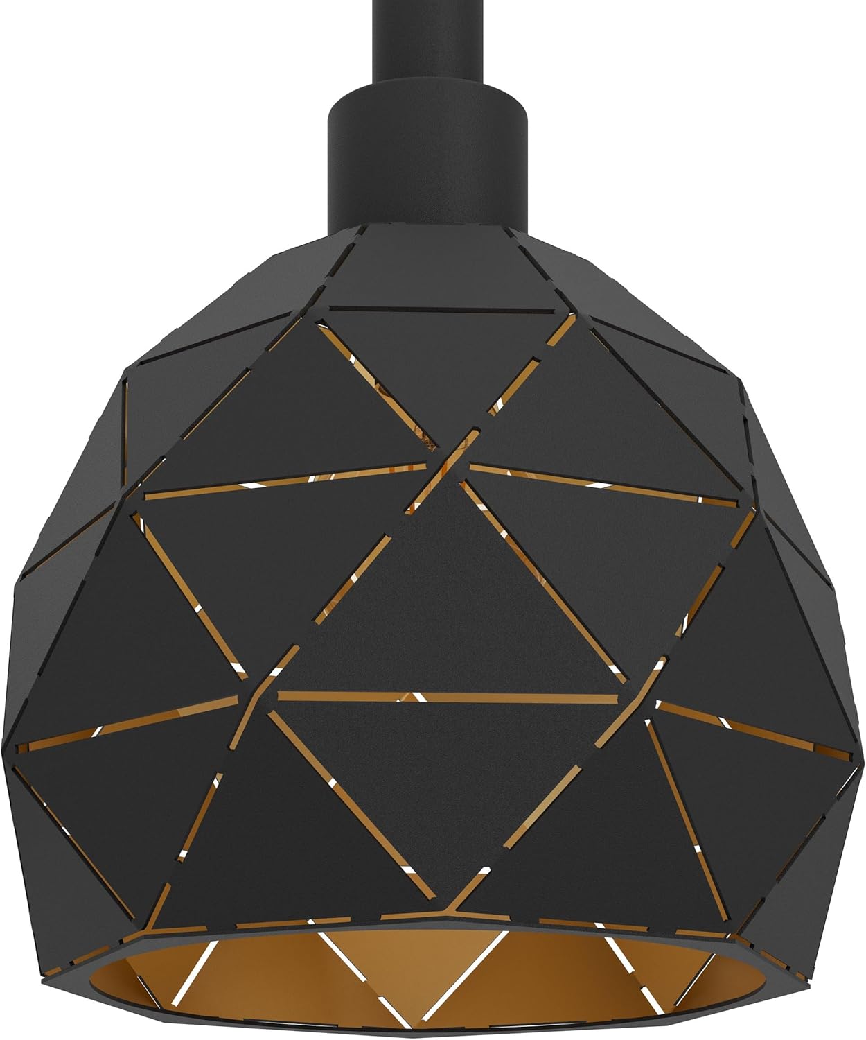 EGLO Pendellampe Roccaforte, 3-flammige Pendelleuchte, Hängelampe aus Metall in Schwarz und Gold, E14 Fassung