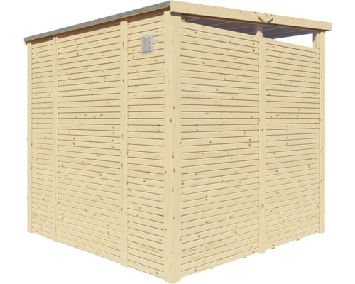 Bertilo Woodline tuinhuis met lessenaarsdak en vloer, 226 x 240 cm, natuurlijke afwerking