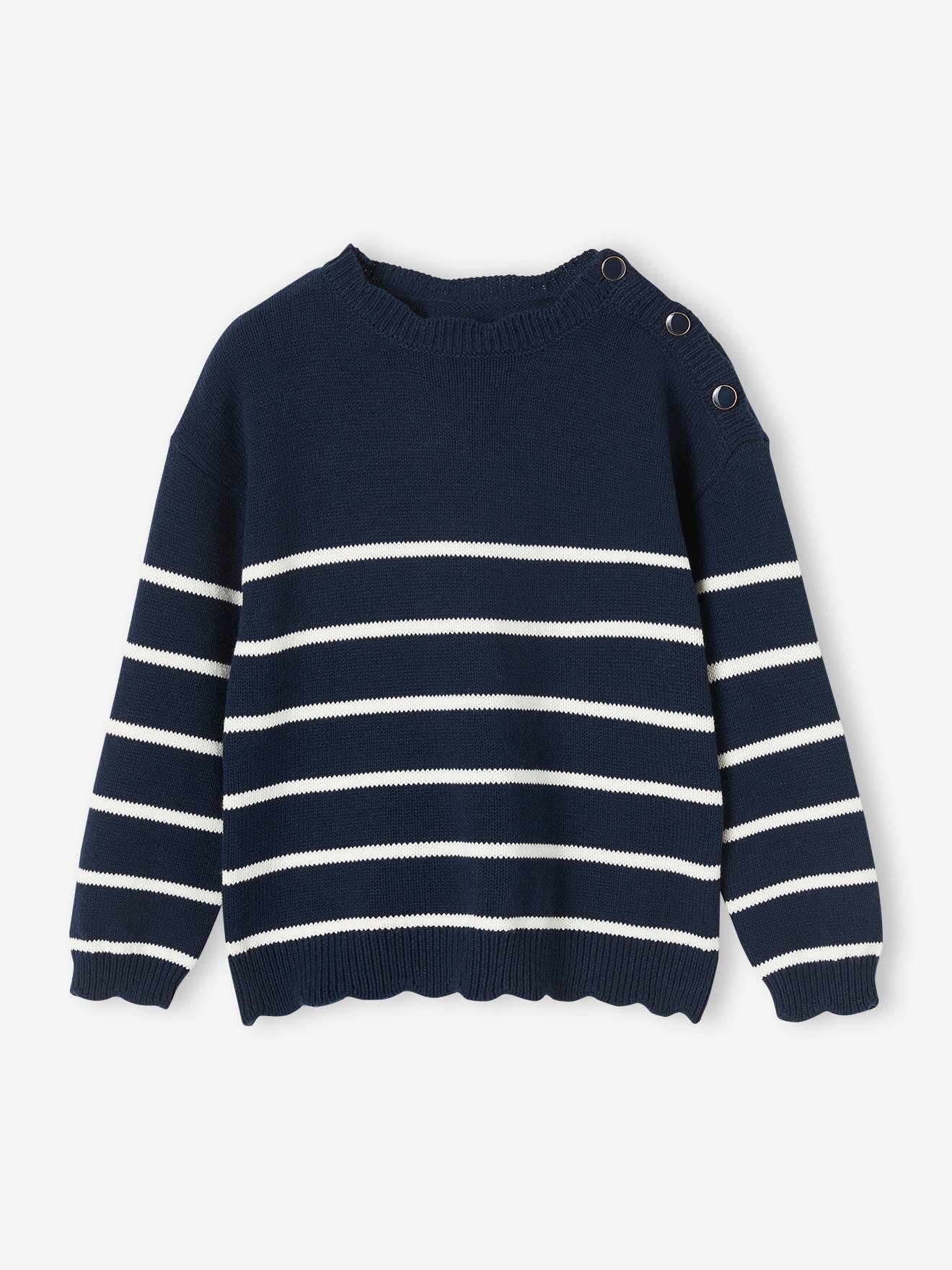 Suéter de marinheiro azul marinho para meninas