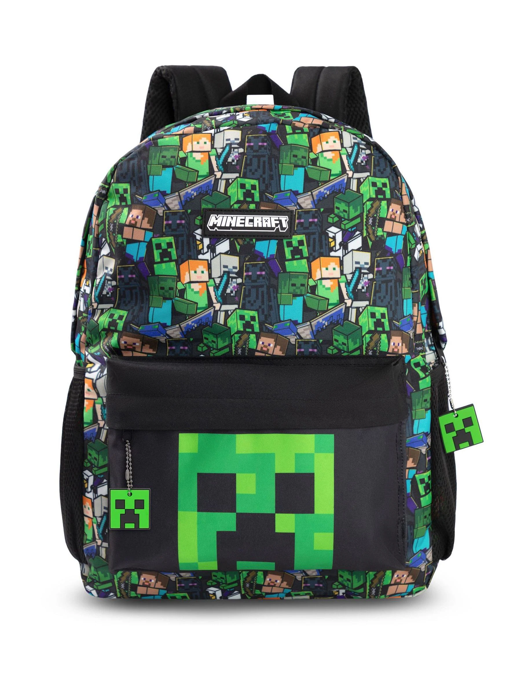 Groen - Vanilla Underground Minecraft creeper en zombierugzak met print voor jongens