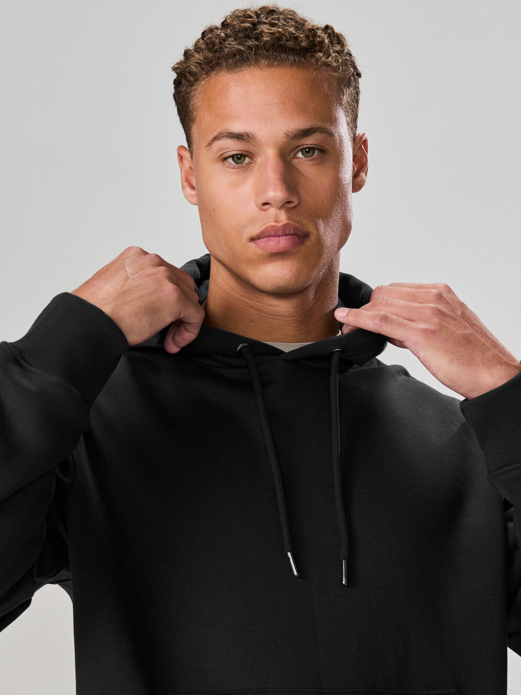 Zwart - Normale Pasvorm - Zwaargewicht Cotton Rich Jersey Hoodie