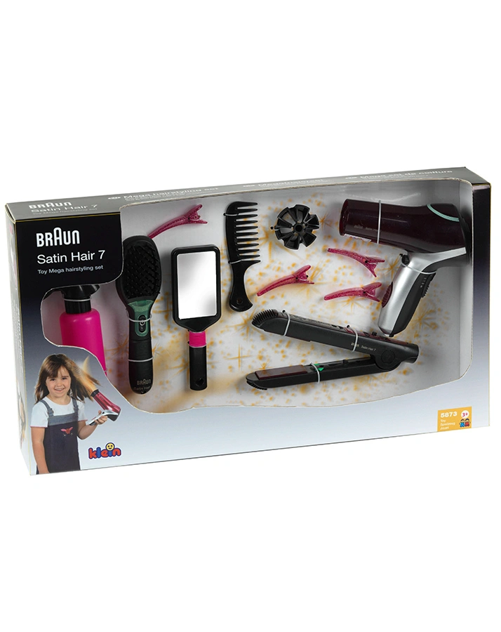 Braun Spielzeug MEGAFRISIERSET mit Satin Hair 7 Haarglätter 10-teilig