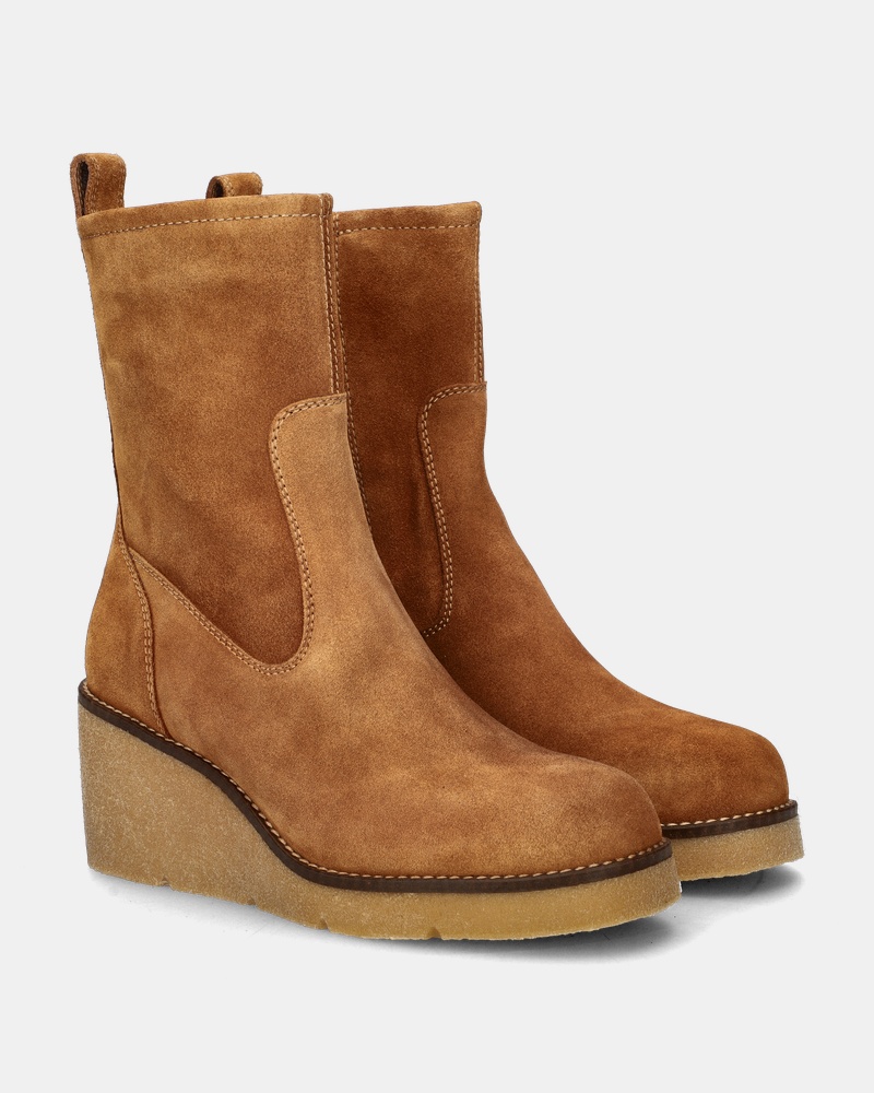 Unisa Miss Rits- & gesloten boots  - cognac