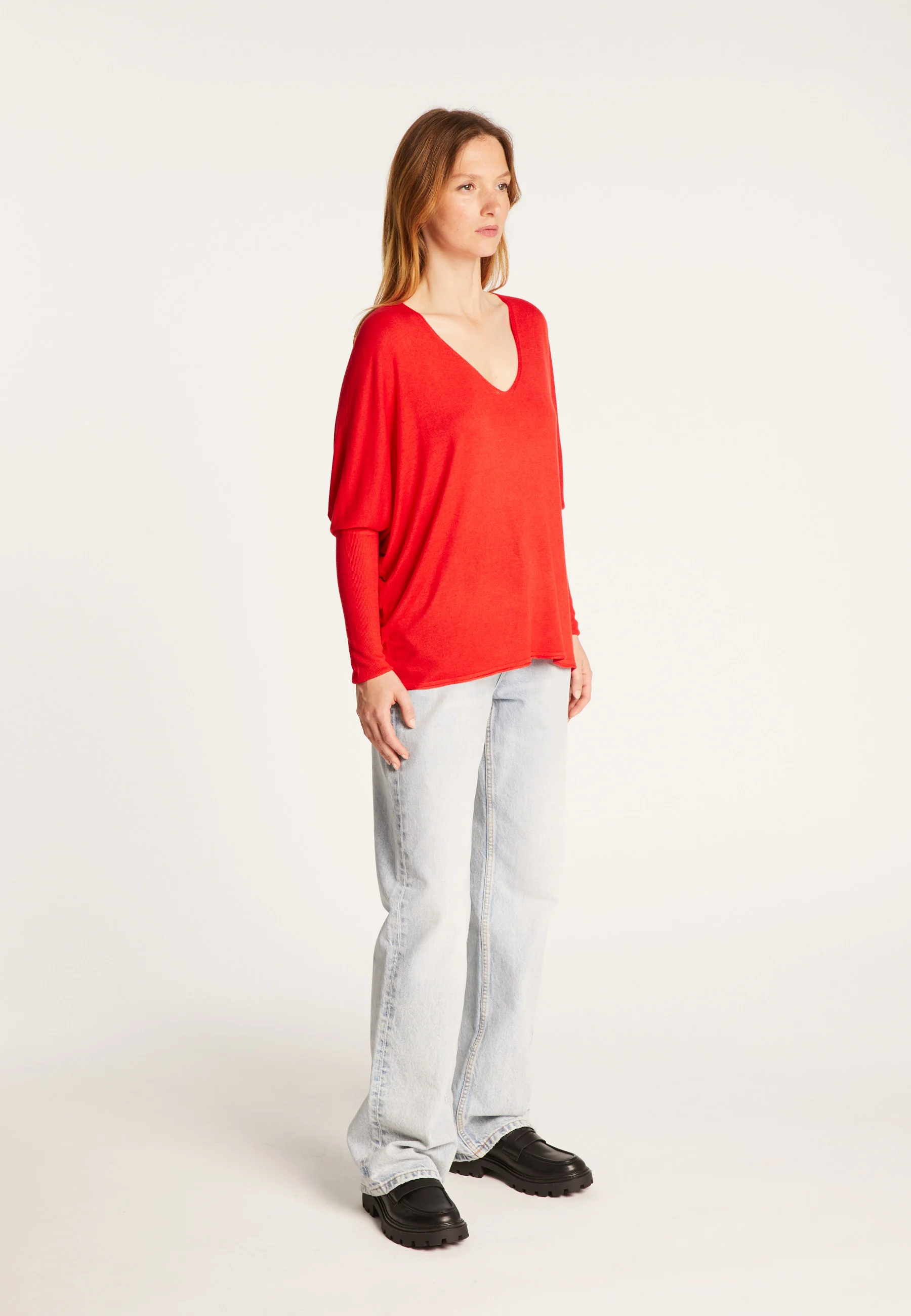 RICAAH24 - T-shirten fibre de bambou cachemire | Rouge