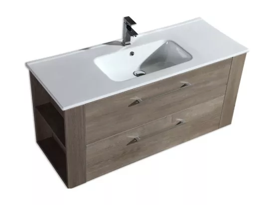 Meuble simple vasque 120 cm chêne gris Aquanoma
