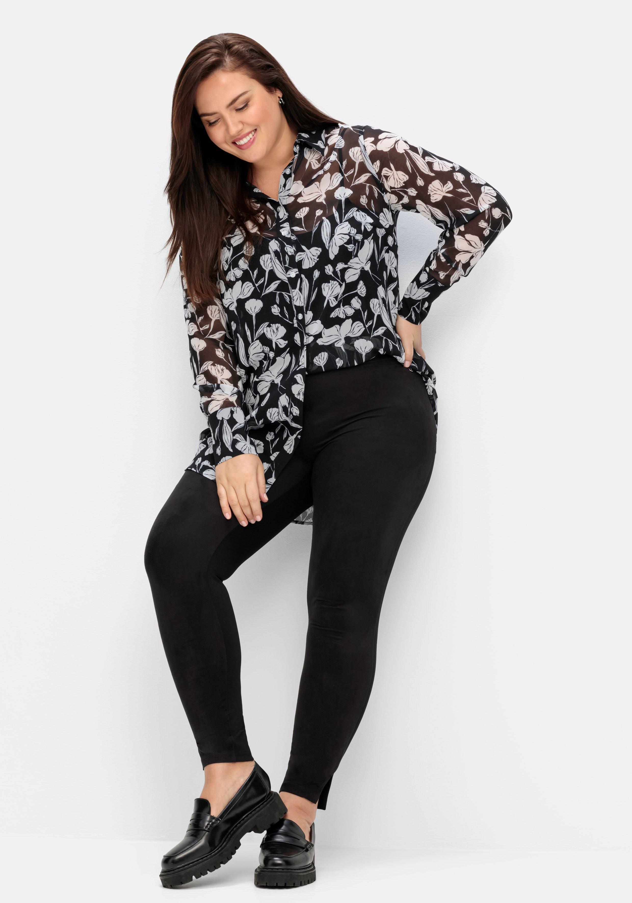 Leggings in Velourslederoptik vorn