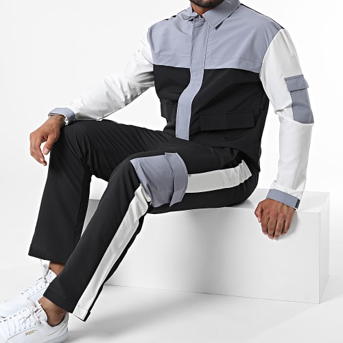 Ensemble Cargo KL-2096 Noir Gris Blanc