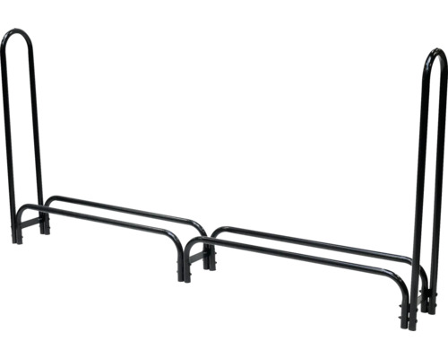 ShelterLogic stalen brandhoutstapelhulp inclusief afdekking, 244 x 25 x 118 cm, zwart