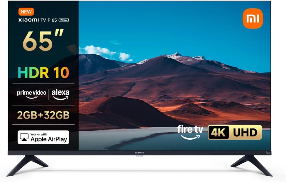 Xiaomi TV F 50, 127 cm (50 Pouces), 4K UHD, Smart TV, Fire TV, Contrôle Vocal Alexa, HDR10, MEMC, Mode Game Boost 120Hz, 2Go+32Go, Compatible avec AirPlay [Classe énergétique F]