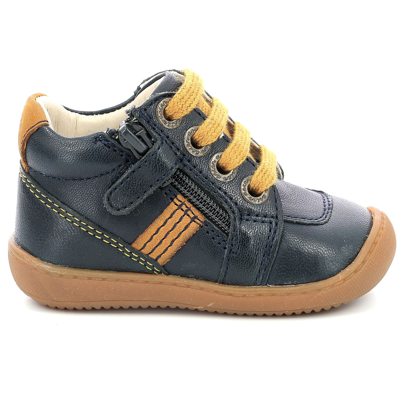Aster Bottillons en Cuir Piasap marine/orange