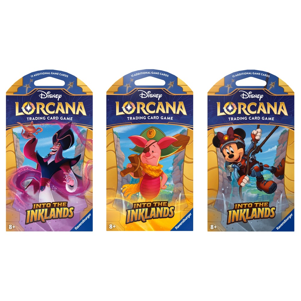 Lorcana Sammelkartenspiel: Into the Inklands Boosterpack-Sortiment (mit Schutzhüllen)