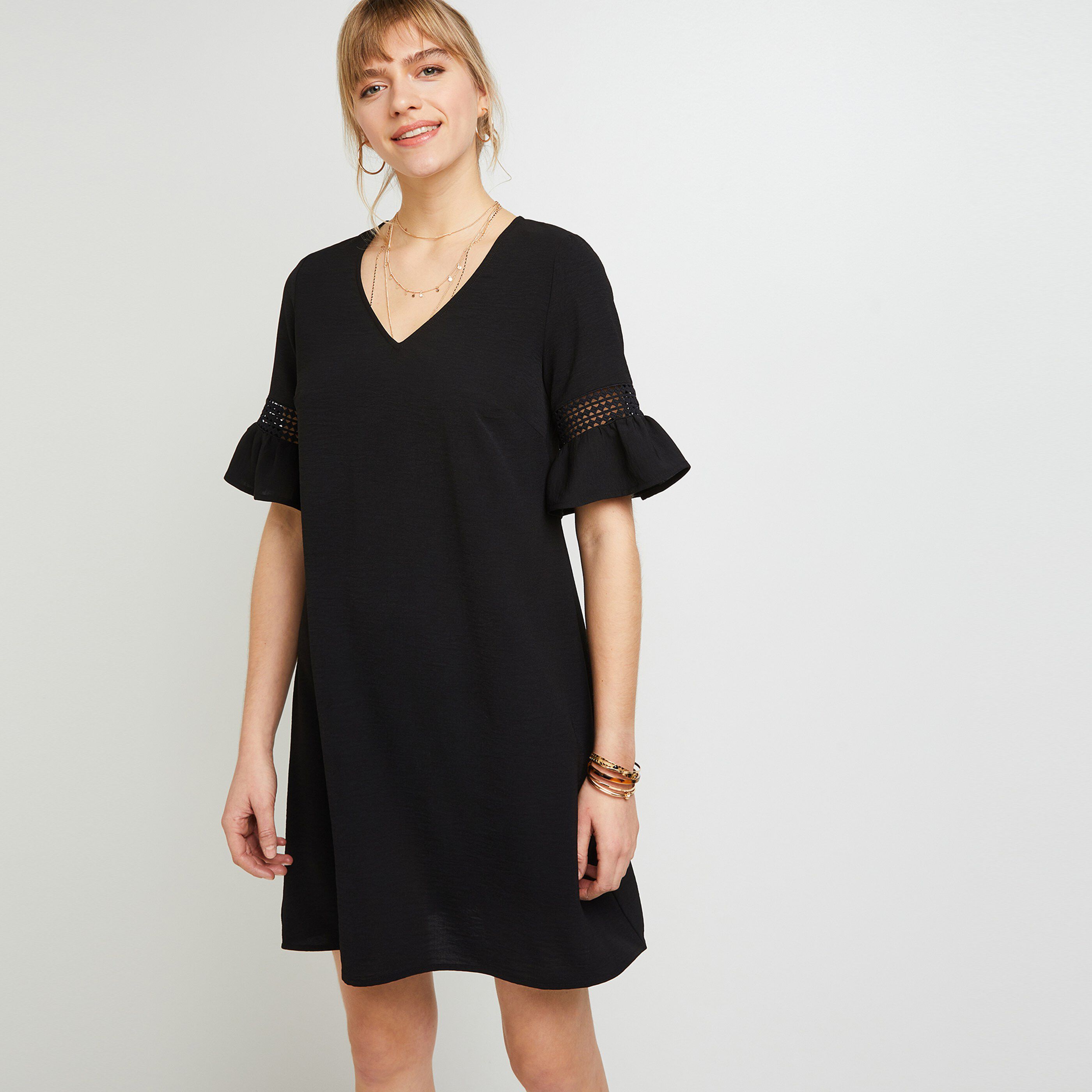 Robe droite femme - NOIR