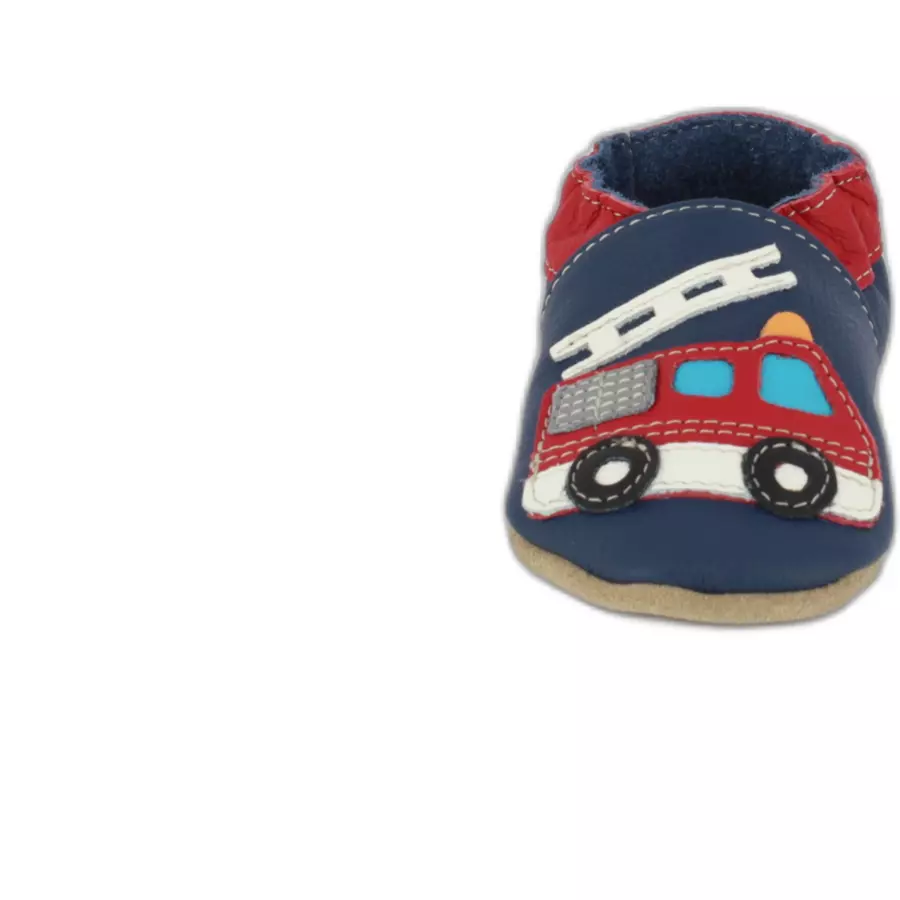 Beck Krabbelschuh Feuerwehrauto dunkelblau