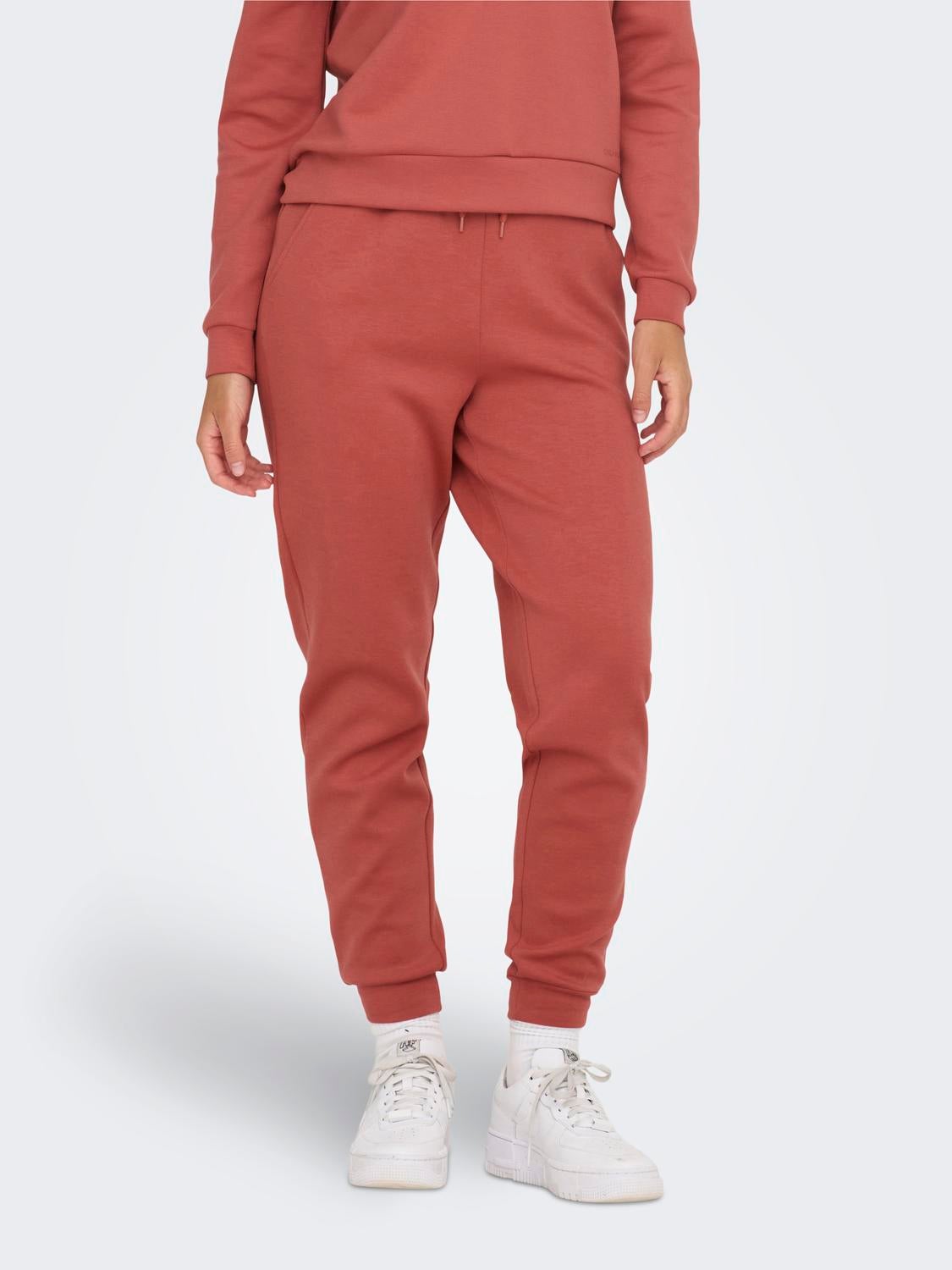 ONPLOUNGE Hohe Taille Normal geschnitten Jogginghose Mineral Red