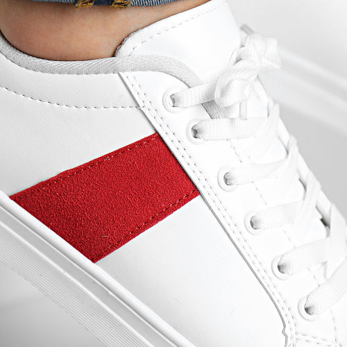 Baskets 027 Blanc Rouge