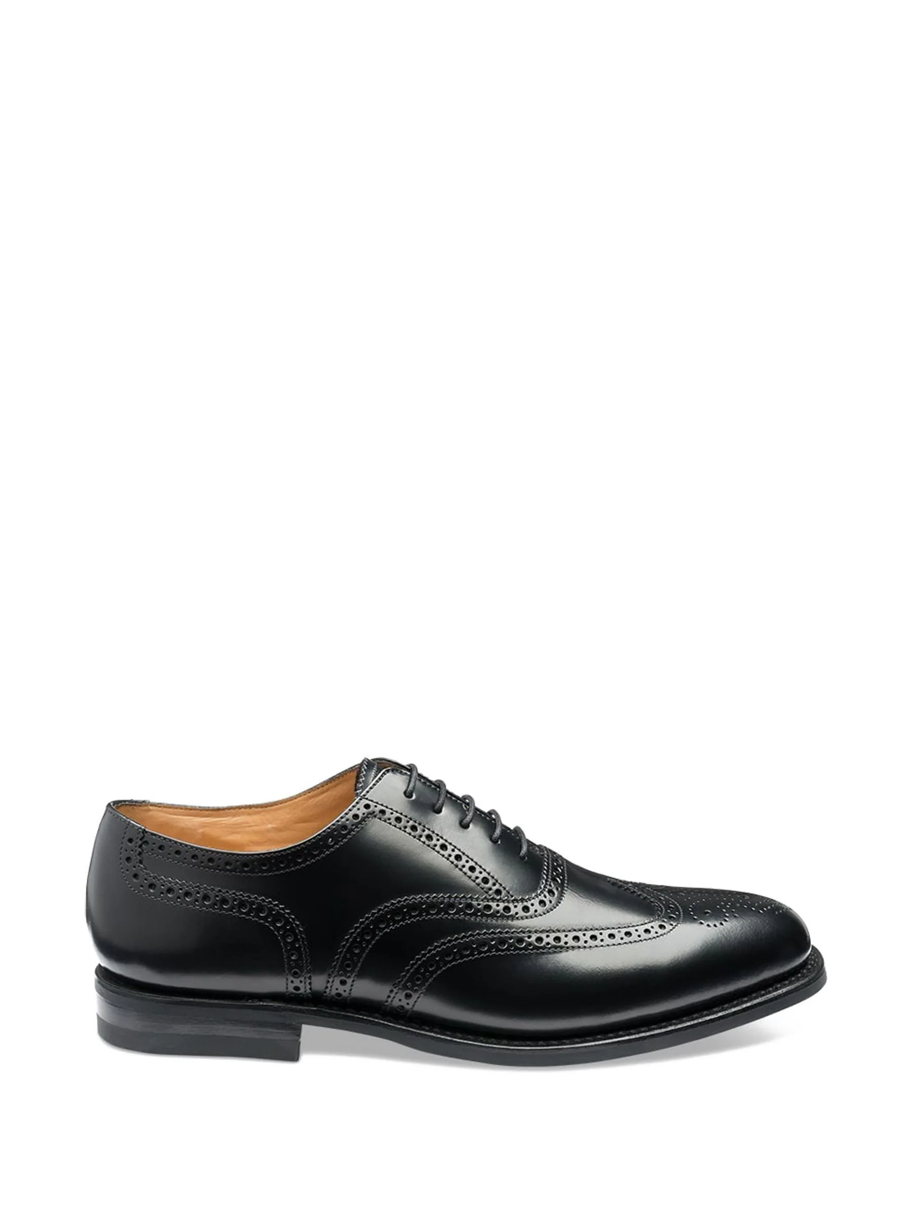 Loake 302brg Oxford-brogues van zwart gepolijst leer