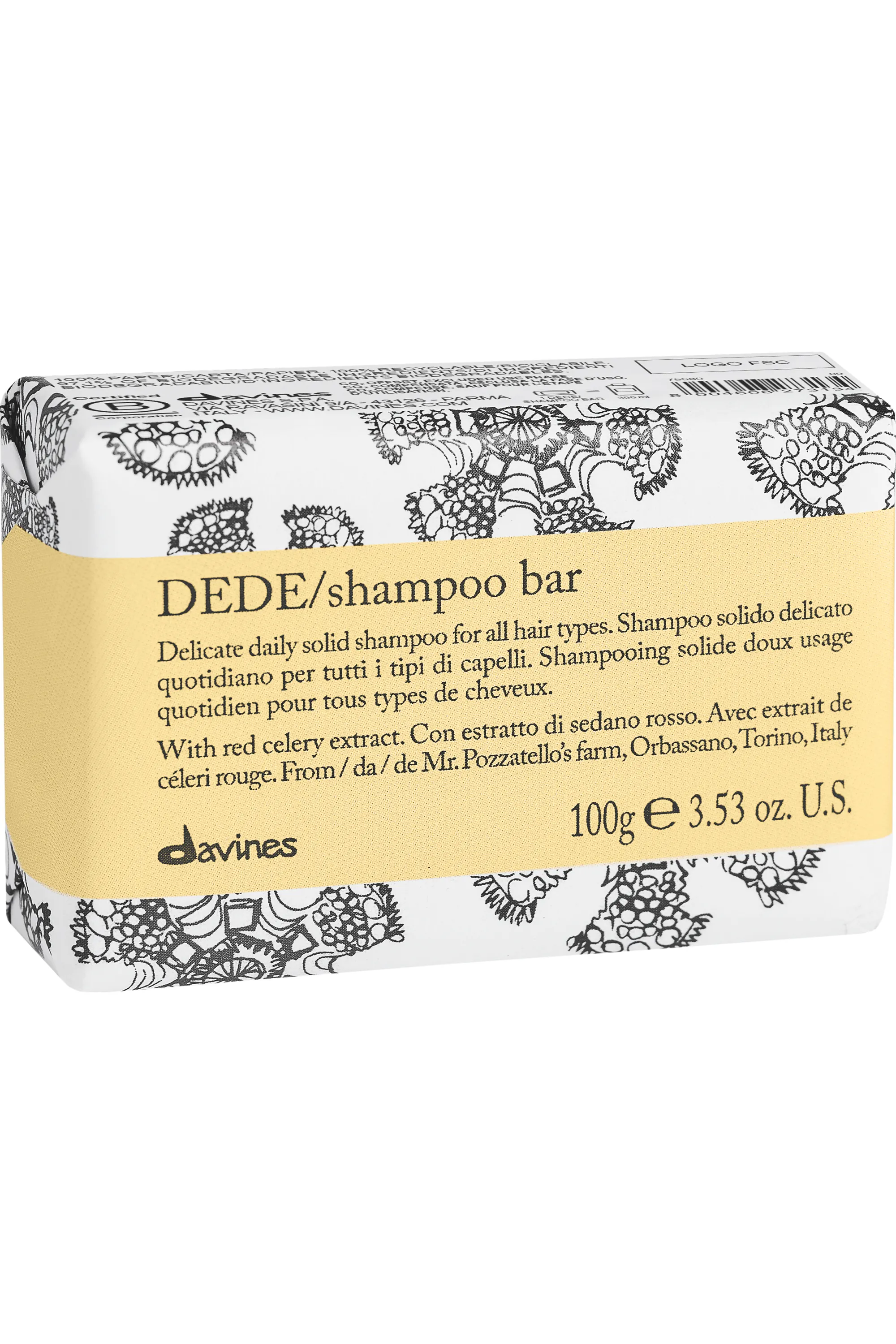 Davines Shampoing solide doux Dede-100 g