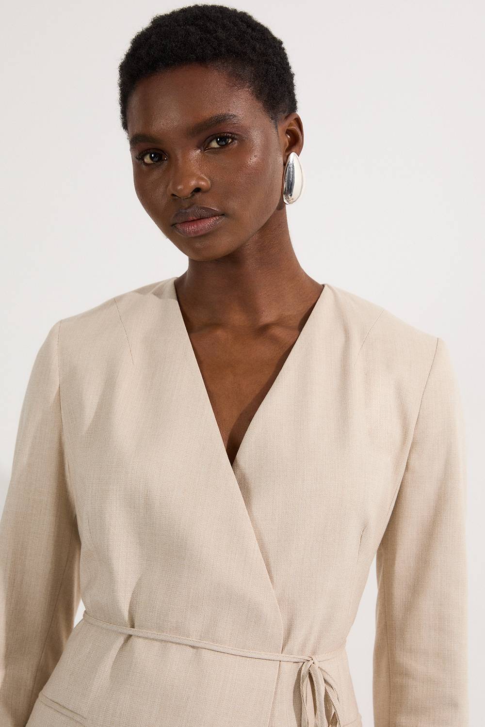 KarenMillen Blazer cintré marl à nouer à la taille