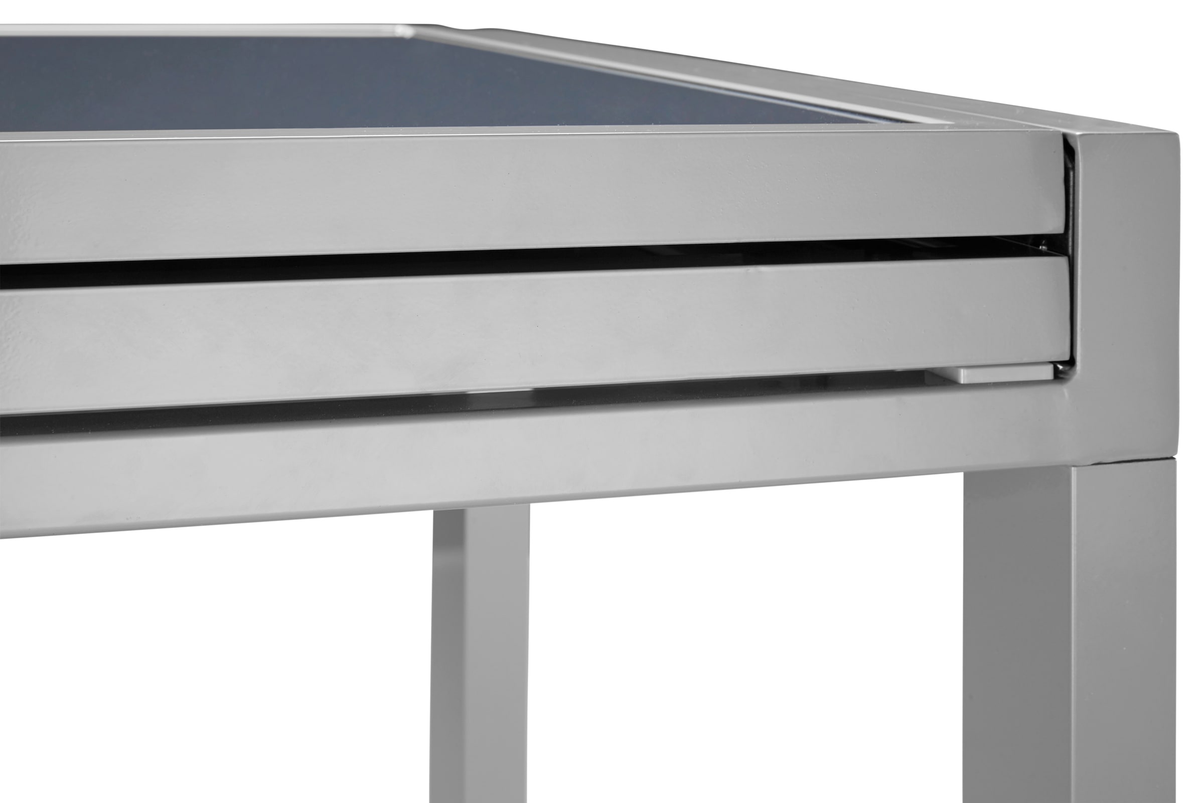 MERXX Balkonset »Lima« 2x Klappsessel, 1x Ausziehtisch 65(130)x65 cm, 3 Stk. tlg. pulverbeschichtetes Aluminium, aus 100% Polyester, für 2 Personen