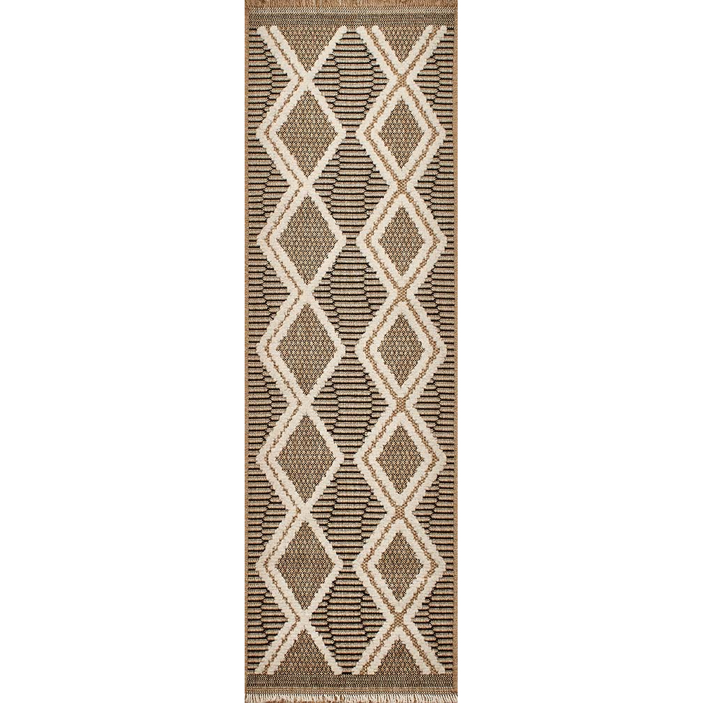 Tapis intérieur extérieur aspect jute noire tulum 9048 90 x 67 cm