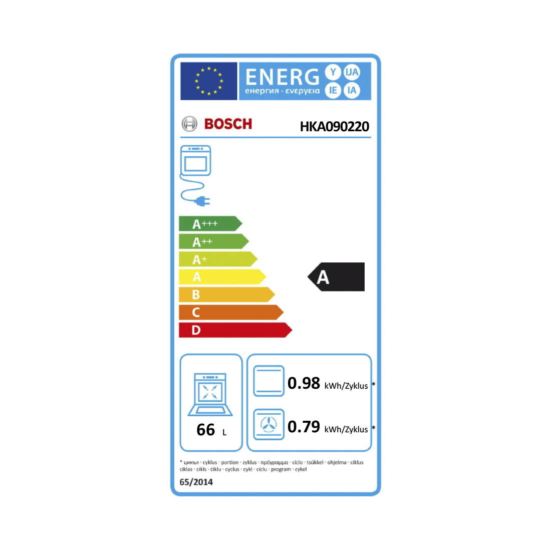 Bosch HKA090220 freistehender Elektroherd weiss