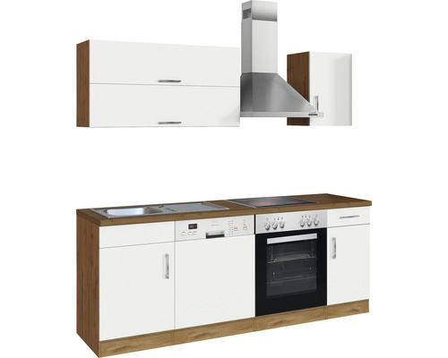 Held Furniture keukenblok met apparatuur Sorrento 210 cm wit mat gedemonteerd omkeerbaar model 1003.6279