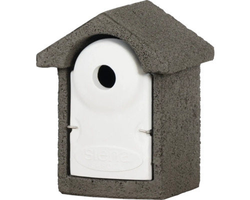 Siena Garden hout-beton nestkast, grijs, 28 mm invlieggat, hout-beton, grenen, spar, FSC 100%, nestholte, vogelhuisje voor wilde vogels