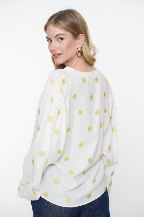 Geisha beige dames blouse