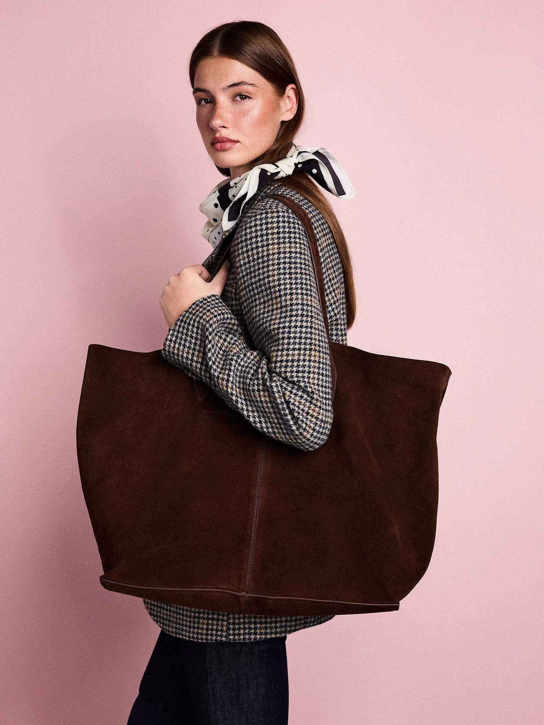 Chocoladebruin - Tabitha Simmons x Next Sophie Suede Shopper Bag