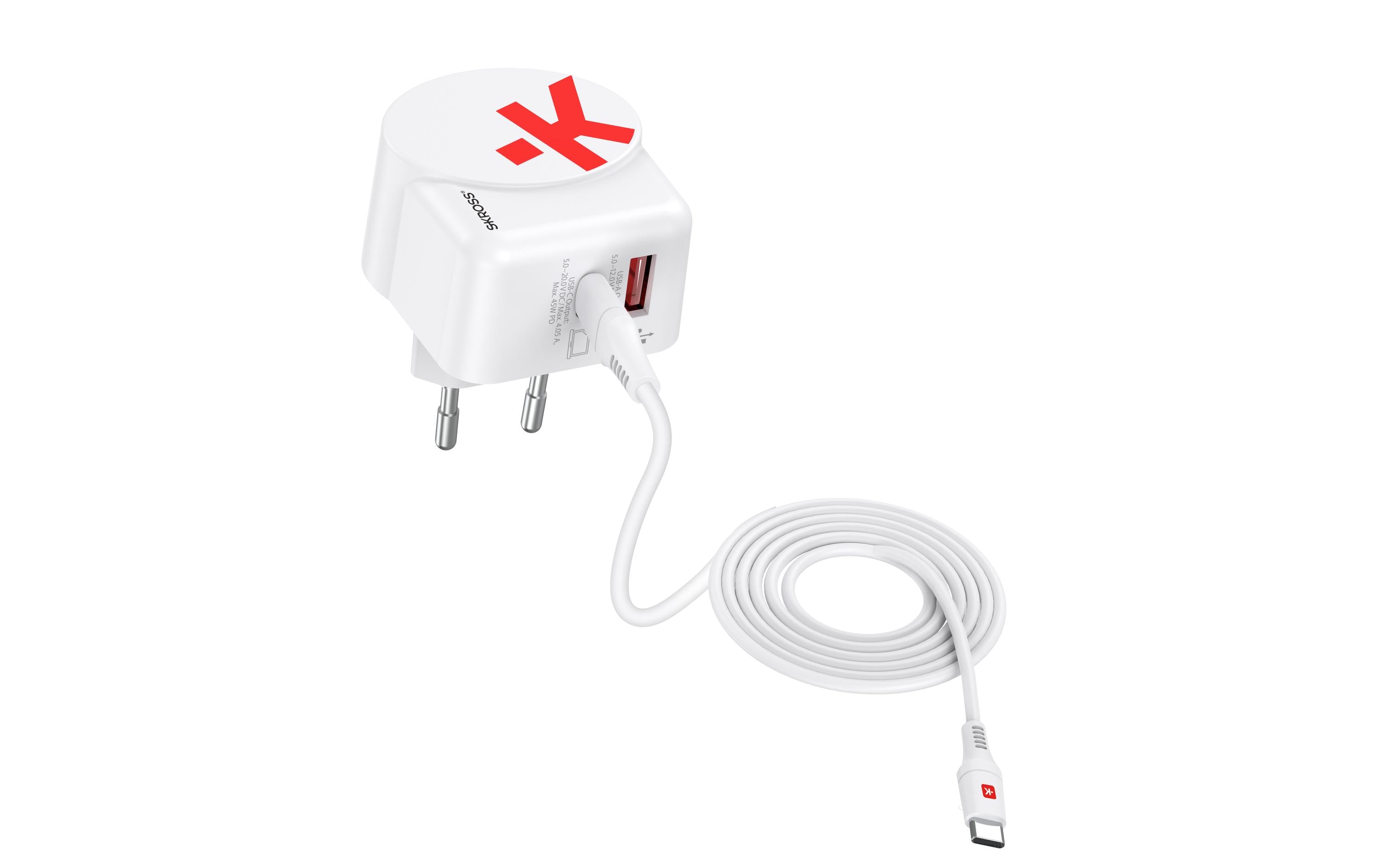 USB-Wandladegerät Euro USB Charger AC45PDEuro USB-Charger für zwei USB-Geräte