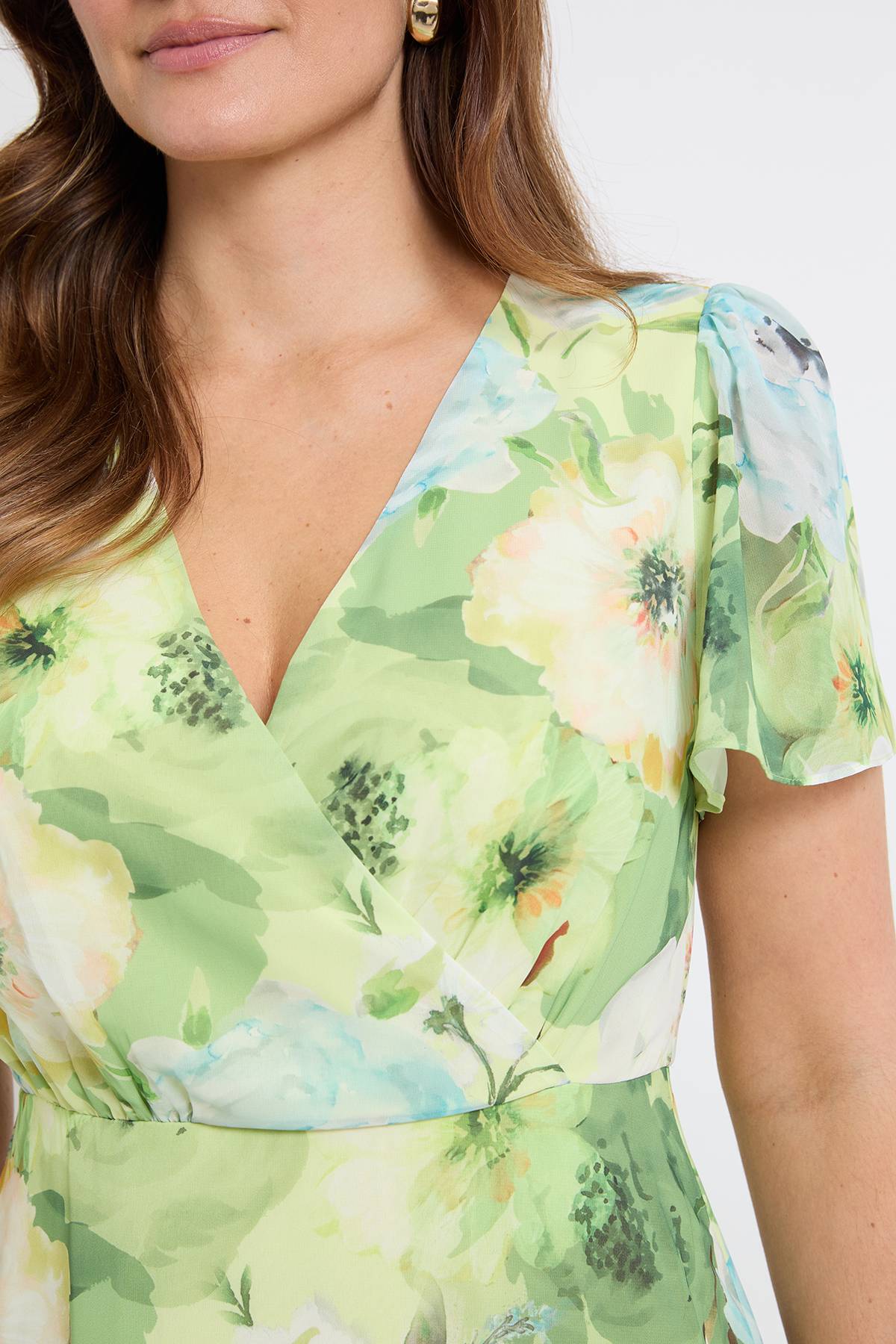 Wallis Robe Midi À Imprimé Floral Avec Ourlet À Volants