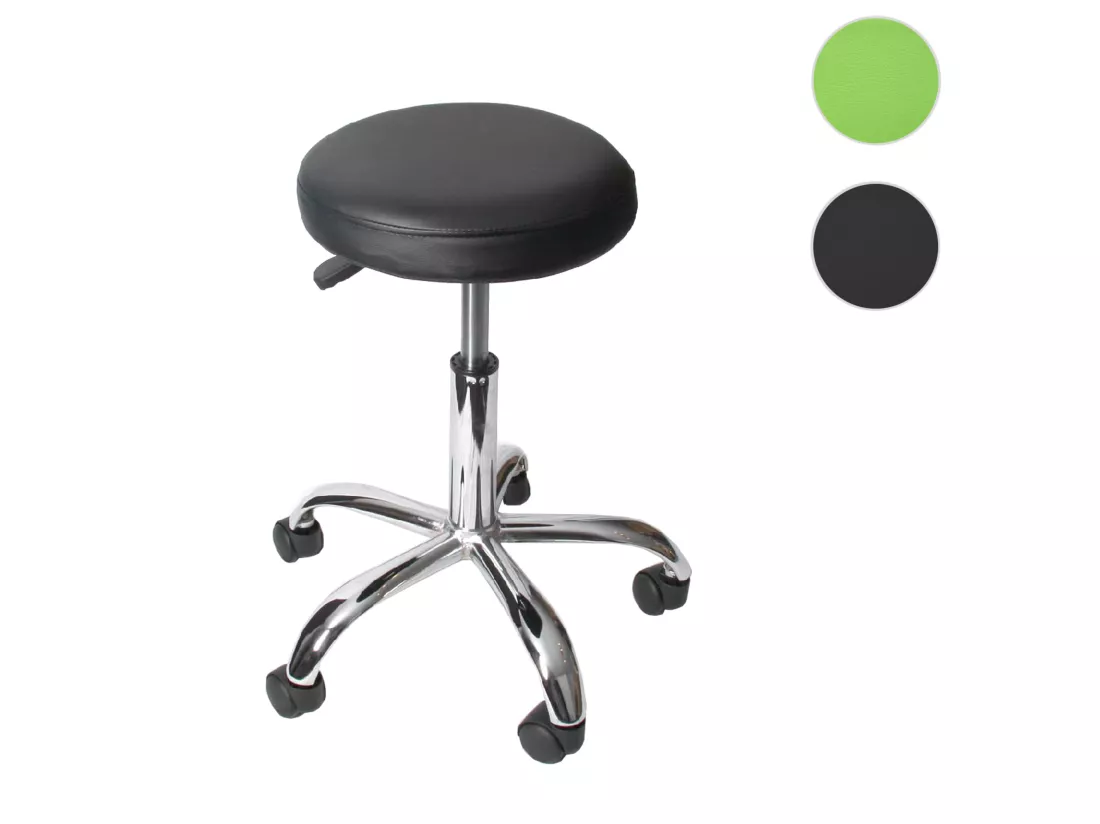 Tabouret de travail MCW-E47 avec roulettes, noir