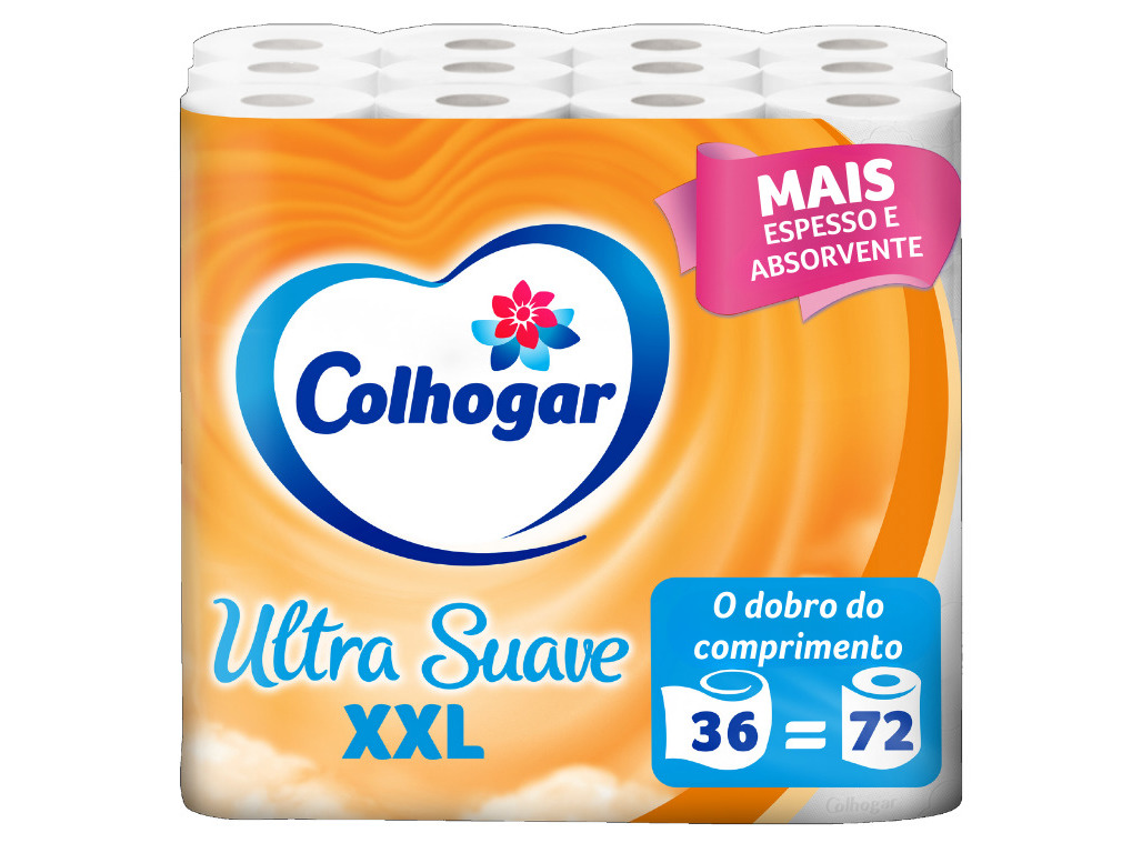 PAPEL COLHOGAR HIGIÉNICO ULTRA SUAVE XXL 36ROLOS=72ROLOS